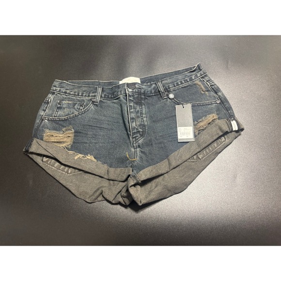 One Teaspoon NWT Bandits Low Waist Denim Shorts in Fox Black in Size 30 MSRP $99 - Picture 1 of 6